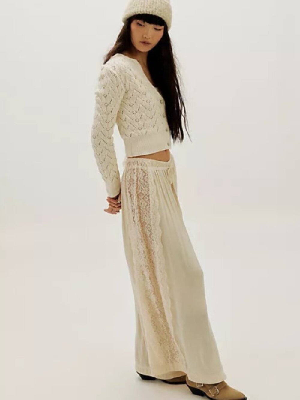 Free People Pretty In Pointelle Cardigan - Picture 3 of 4